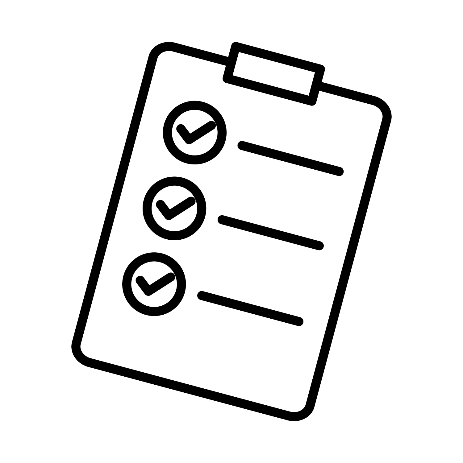 black checklist icon