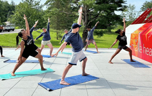 Fitness Court Group Of People Practicing Yoga At MVP Fitness Court