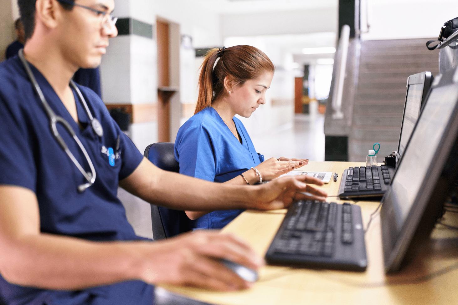 multiple providers working at computer stations